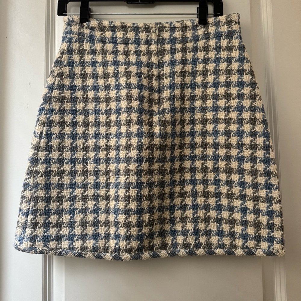 Sandro Blue and White A-Line Mini Skirt - Picture 5 of 8